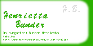 henrietta bunder business card